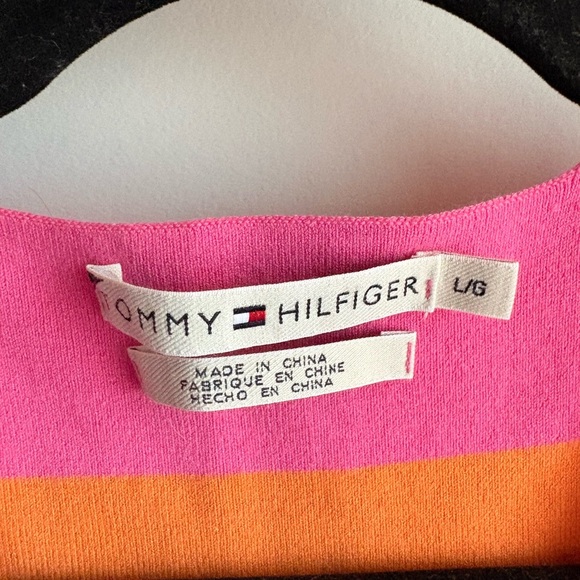 Tommy Hilfiger Pink, Orange, and White Striped Tank Top - Picture 2 of 3